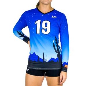 T6 Womens LS V-Neck Volleyball Tee - 239D_OVR